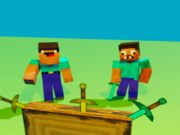 Peli Noob vs pro, mutta veitsi osui Minecraftiin verkossa