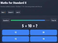 Peli Matematiikka standardille II verkossa