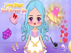 Peli Live Star Doll pukeutuu verkossa