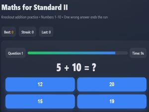 Peli Matematiikka standardille II verkossa