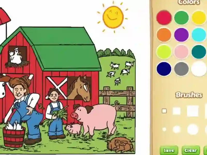Peli Maatilan värityskirja lapsille verkossa