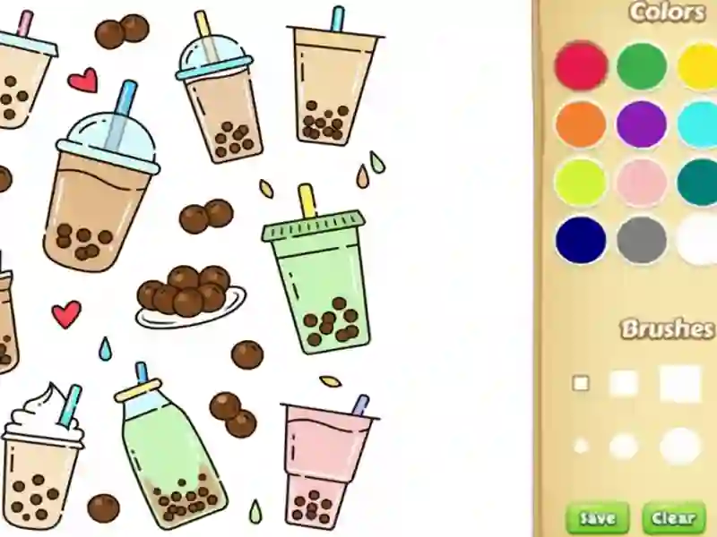 Peli Söpö boba värityskirja lapsille verkossa