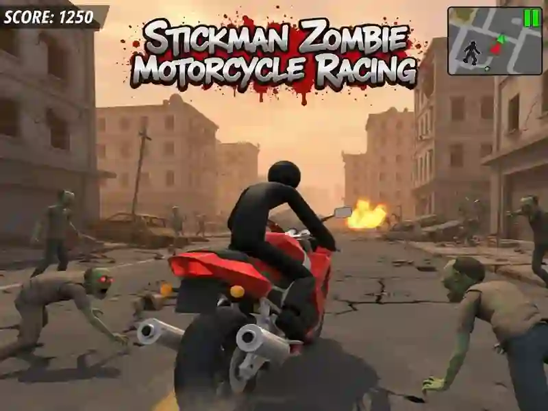 Peli Stickman Zombie Motorcycle Racing verkossa Peli Stickman Zombie Motorcycle Racing verkossa
