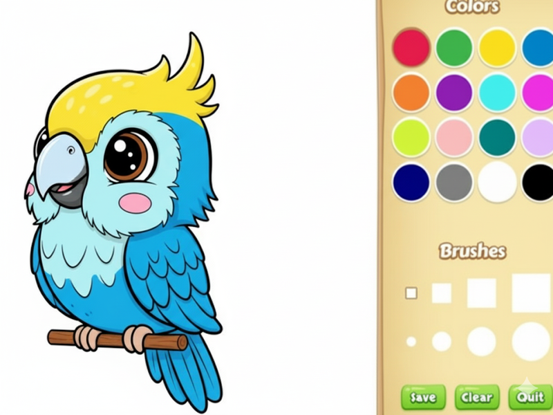 Peli Kawaii eläinten värityskirja verkossa