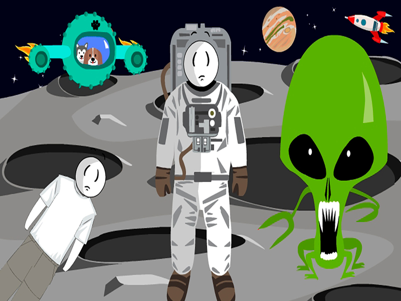 Peli Stickman avaruudessa verkossa