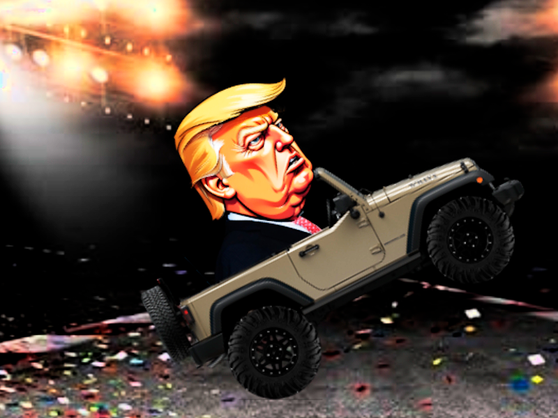 Peli Trump Wheelie Challenge verkossa