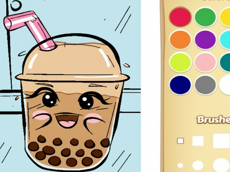 Peli Boba Tea-värityskirja lapsille verkossa