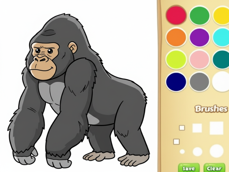 Peli Gorilla-värityskirja lapsille verkossa