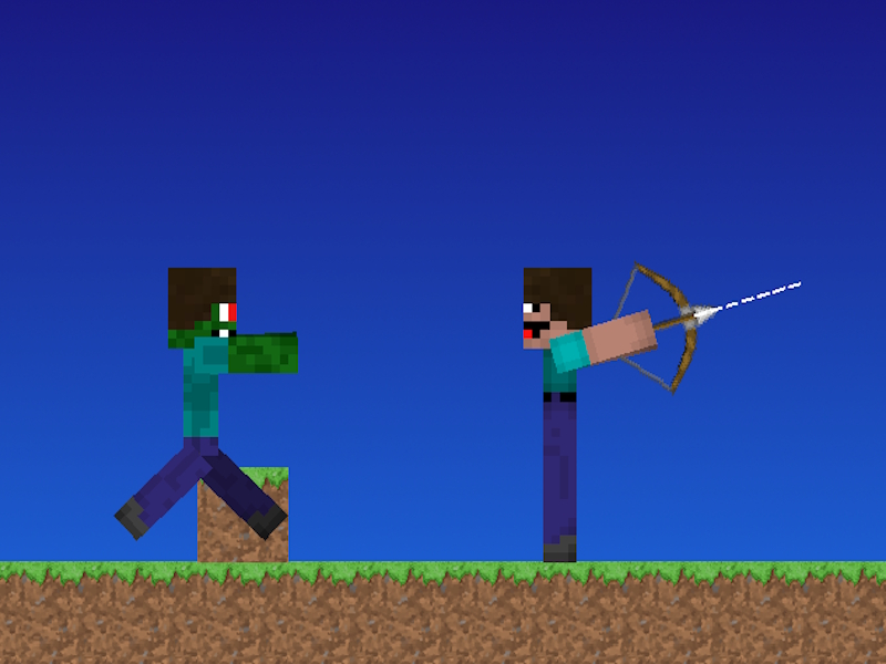 Peli Noob vs pro, mutta jousimiehet Minecraft verkossa